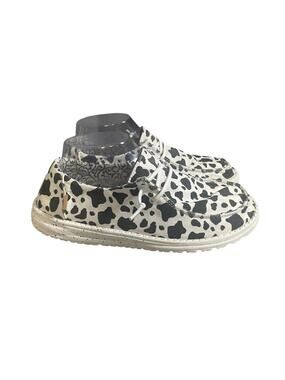 Hey Dude Women’s Size 8 Wendy Milky Way Canvas Cow Print Shoes